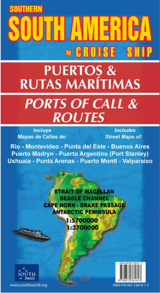 MAPA DE PUERTOS Y RUTAS MARITIMAS. SUR DE SUDAMERICA
